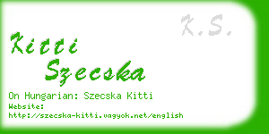 kitti szecska business card